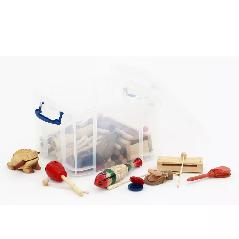 Musikinstrumenten-Set, Holzspielzeug, Mini-Botuhr, Rassel, Kästen-Transportspielzeug