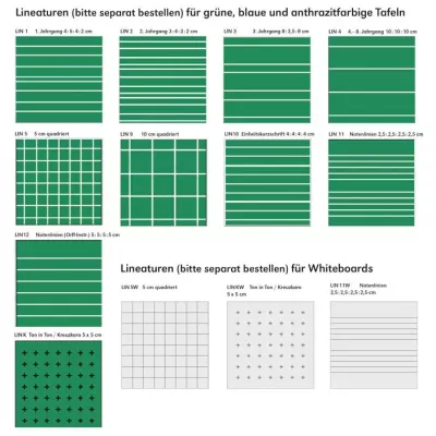 Line patterns, Linienleisten, Bodenschriftzug, grünes Brett, Gittermuster