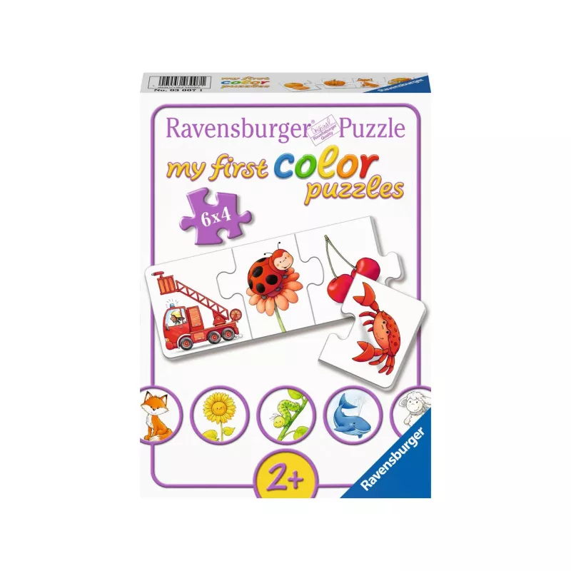 Puzzle, Color puzzle, 6x4 pieces, Kinderpuzzle, Bilder: Blumen Tiere