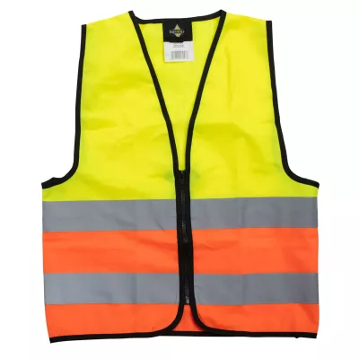 high-visibility, reflektierende Weste, Sicherheitsweste, Neon Gelb, orange Streifen