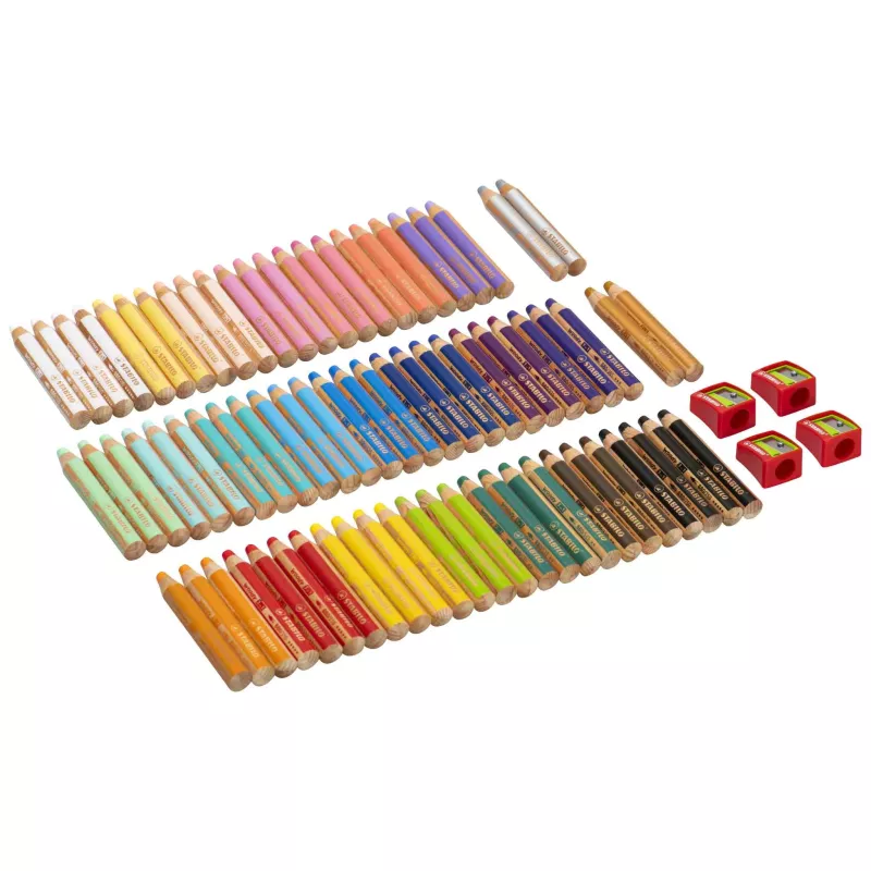 Kreide, Farbstifte, Buntstifte, Schachtel Radiergummis, Holzstift