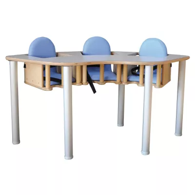 Hochstuhl, Kindertisch, Kinderstuhl, Holz, Blau