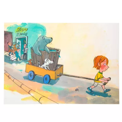 Kinderwagen, Pinguin-Wasserkessel, Wagen, Hund, Kind
