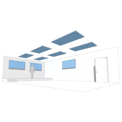 Raum, Leinwandbild, Deckenpaneele, Wandbild, Tür