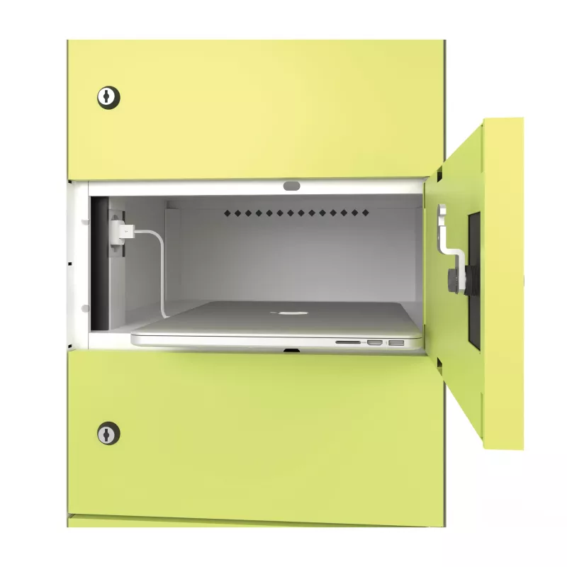 Laptop, Kompakt-Schreibtisch, Kühlbox, Sicherheitsfach, Gelb-Grün