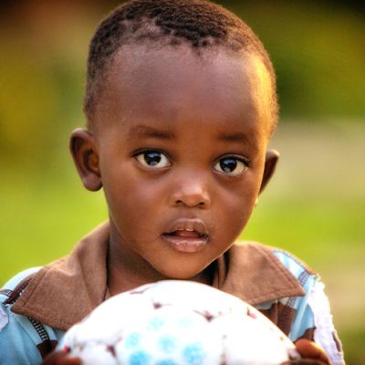 child, baby, boy, brown skin, soccer ball