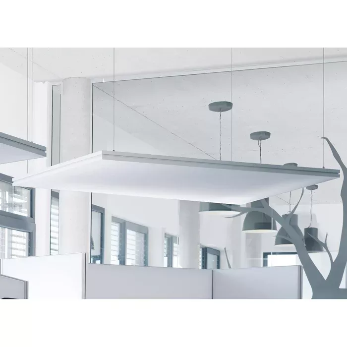 pendant light, ceiling light, white diffuser, office lighting, modern decor