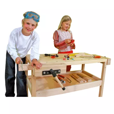 Holzwerkbank, Kinderwerkbank, Werkzeugset, Holzarbeit, Spielzeug