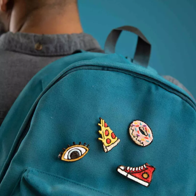 Rucksack, Backpack, Patch Set, Türkis, Kleidung Zubehör