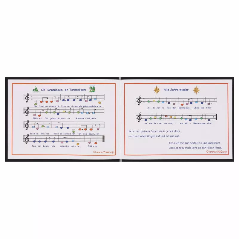 Kinderlieder, Notenblatt, Musiknotenschrift, Gedrucktes Liedblatt, Kinderbuch