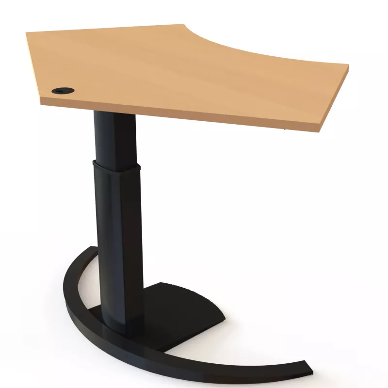 Stehschreibtisch, Schreibtisch, Holzplatte, Metallständer, Gehäuse schwarz