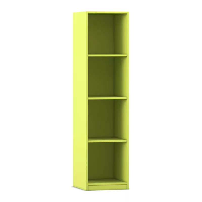 hochschrank, Bücherregal, Regal,  Limette-Grün, offene Front