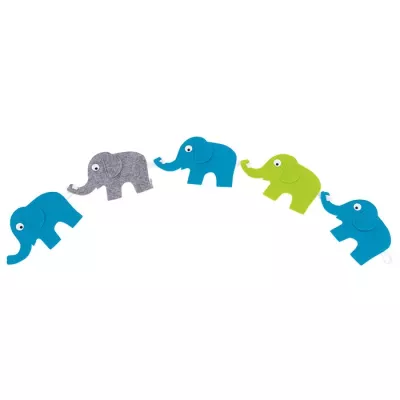Elefant, Kinderkette, Wanddeko, Puppenfigur, Holz/Filz
