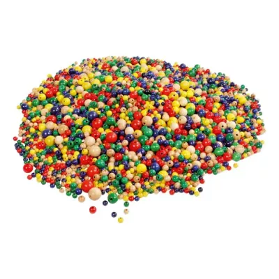 Perlenball, Holzperlen, Bunt, Streu-Perlen, Kinder Spielzeug