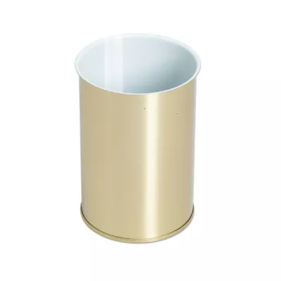 Mülleimer, Abfalleimer, Kunststoff, Gold, Rund