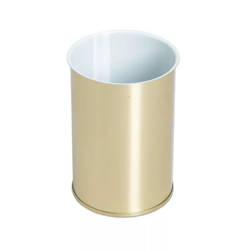 Mülleimer, Abfalleimer, Kunststoff, Gold, Rund
