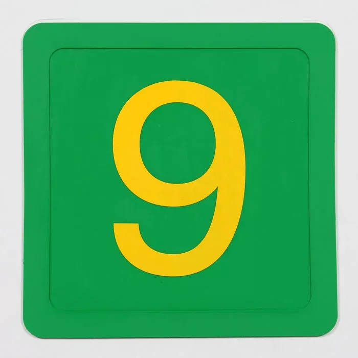 nummernschild, 9, grün, gelb, ziffer
