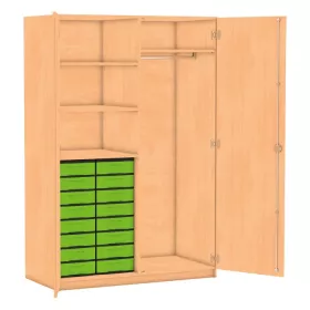 Flexeo® Garderobenschrank, mit 4 Fachböden und 16 Boxen