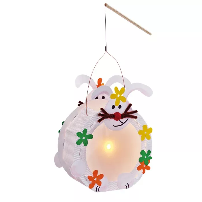 Kunststofffigur, Lichtornament, Laterne, Weihnachtsdeko, Filz/Holz Dekoration