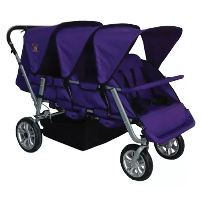 Kinderwagen, Transportwagen, Dreier-Kinderwagen, großes Gepäckfach, Lila Farbe