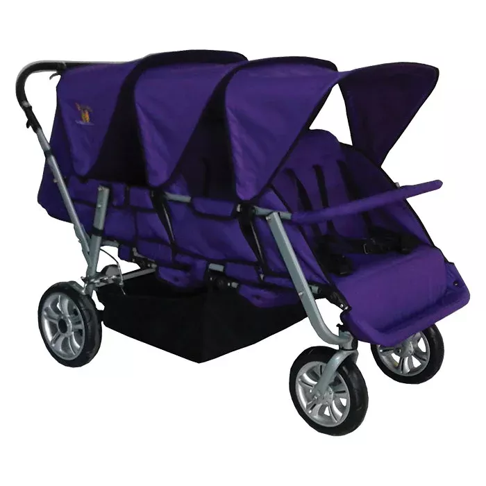 Kinderwagen, Transportwagen, Dreier-Kinderwagen, großes Gepäckfach, Lila Farbe