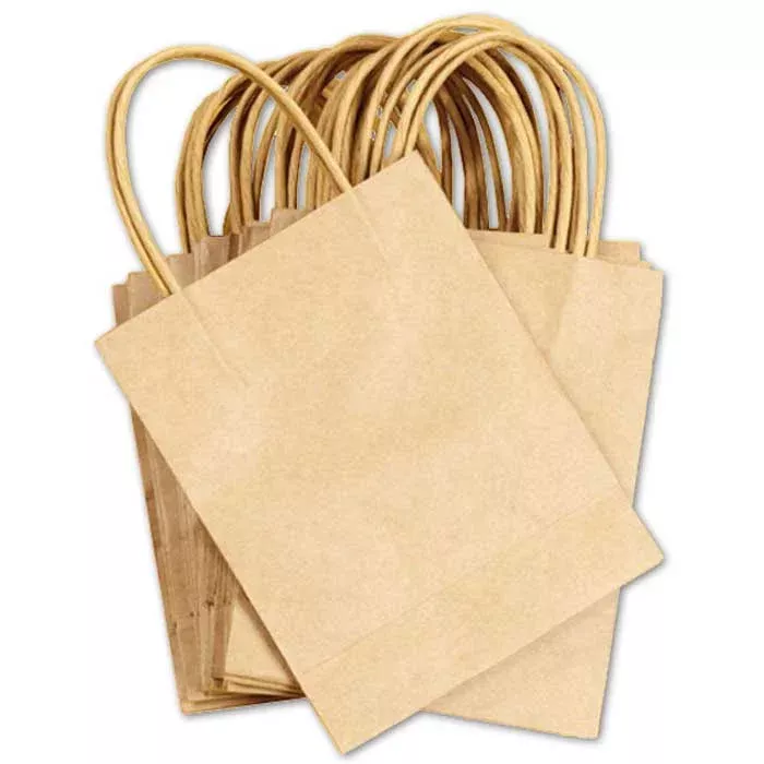 Papiertüten, Bagasse, Papiertragetaschen, Kleine Tüten, Naturfarben