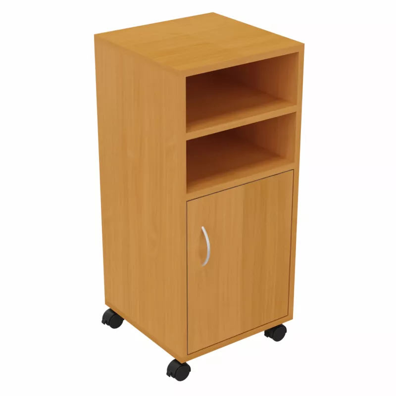 Küchenschrank, Rollhocker, Holzkorb, Schrank mit Rollen, Schranktür