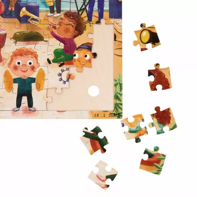 Puzzle, Puzzle-Stücke, Kinder-Puzzle, Cartoonfiguren, Bunte Szene