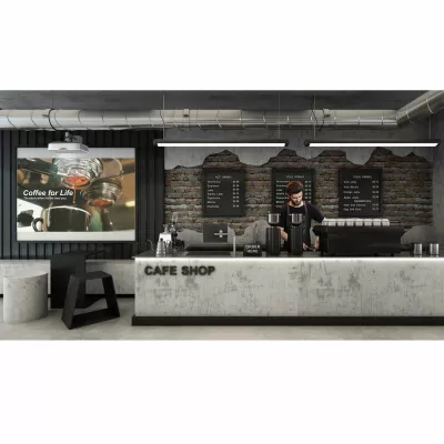 Café, Kasse, Kaffeeküche, Brunnen