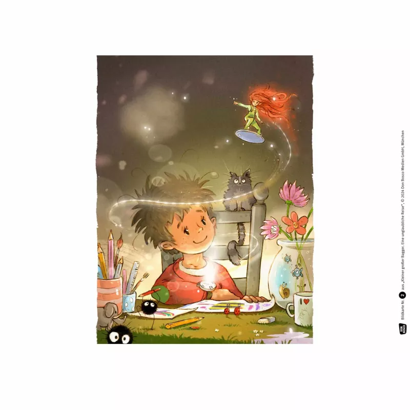 Kinderillustration, Kunstbedarf, Pinsel, Tafel, Tierchen