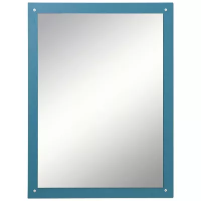 spiegel, wandspiegel, rahmen blau, metallspiegel, reflexionsfläche