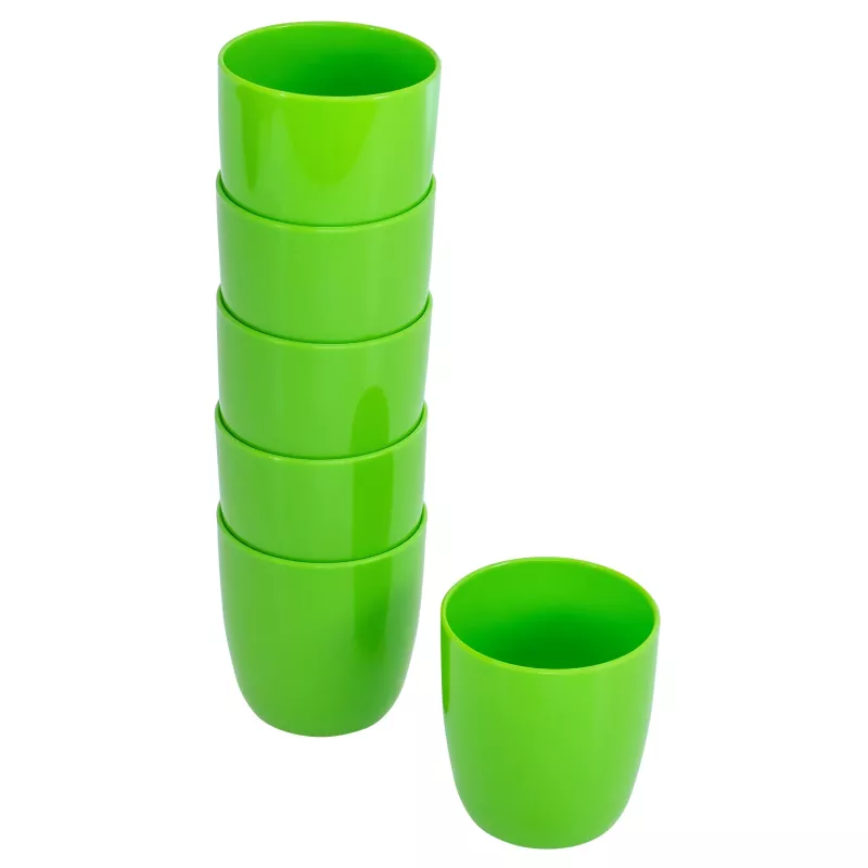 becher, stapelbar, kunststoff, grün, set