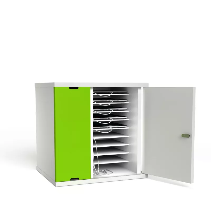 schreibtisch, aktenablage, leseordner, schranktür, stuhlgrünes design