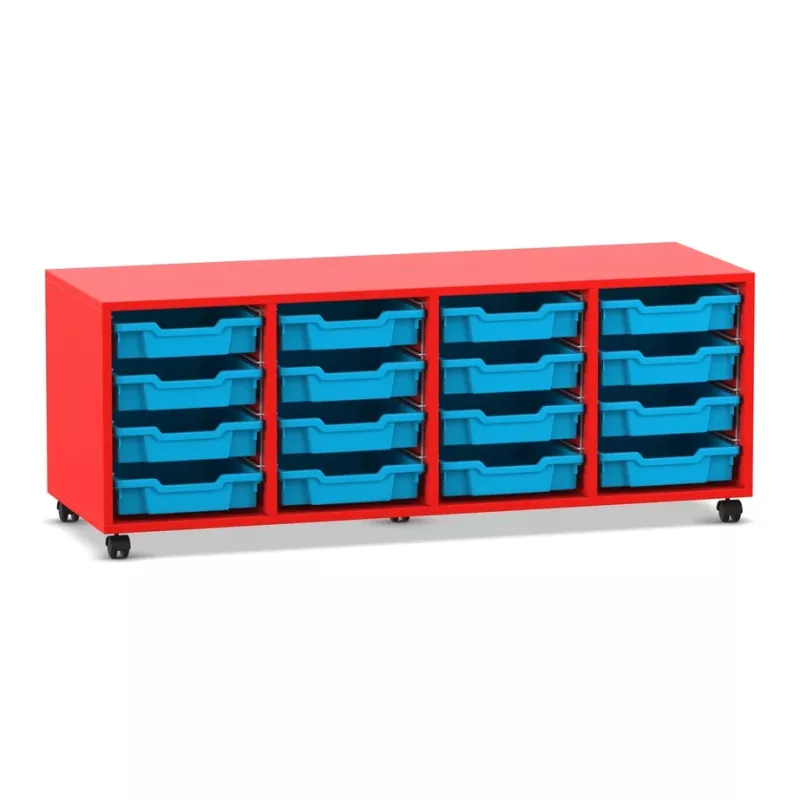 werkzeugschrank, roter schrank, blaue behälter, aufbewahrungsSchubladen, rollbare schränke