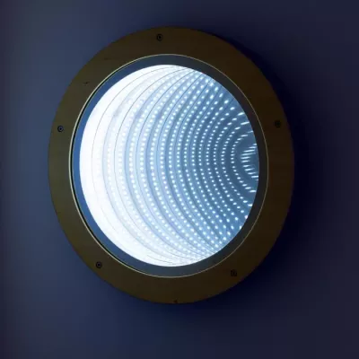 LED-Panel, Rundlicht, Wandlampe, Schwarz/Weiß, Lichtquelle