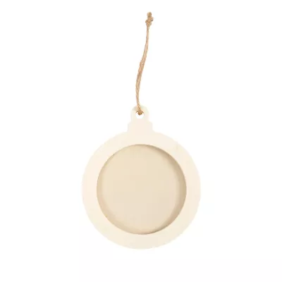 kuschelt?, Holzanhänger, hängende Kennzeichnung, runde Platte, beige Farbe
