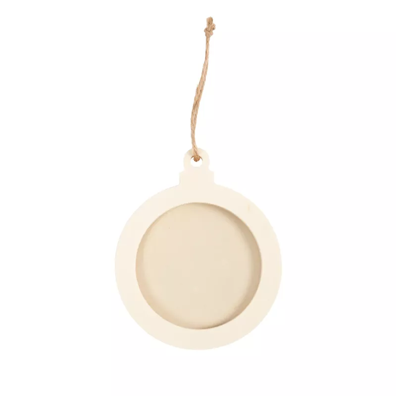 kuschelt?, Holzanhänger, hängende Kennzeichnung, runde Platte, beige Farbe