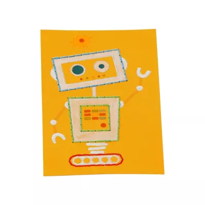 Robot, Roboter, orange, Spielzeug, Illustration