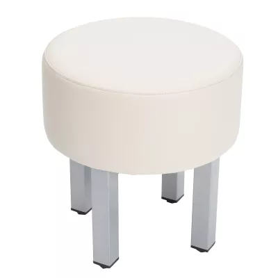 Hocker, Sitzhocker, runde Sitzbank, Bezug: Lederlook, Metallbeine
