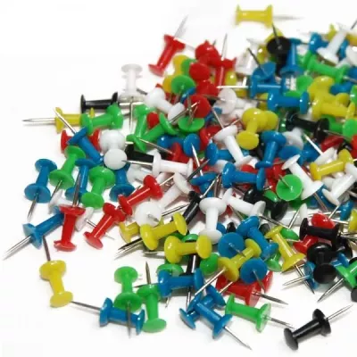 Nadeln, Reißzwecken, Kopfnadeln, Pins, Klebe-Nadeln