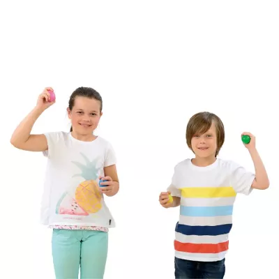 Kinder, T-Shirt, Päonko, Hochbunt, Spielzeugball