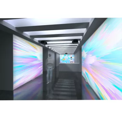 LED-wand, Lichtwand, Lichtinstallation, Flurinstallation, RGB-Animation