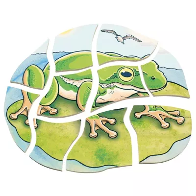 Frosch, Froschbild, Landschaft, Glasfragment, Puzzle-Panel