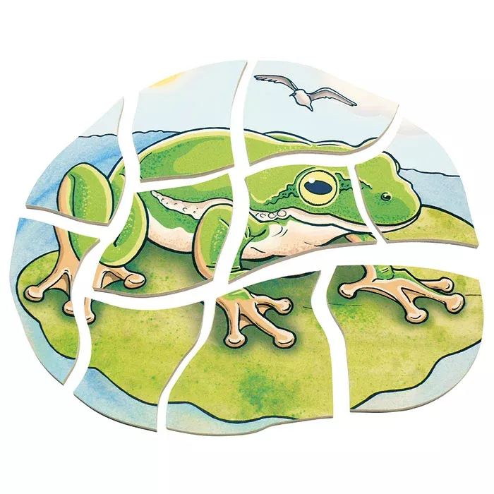 Frosch, Froschbild, Landschaft, Glasfragment, Puzzle-Panel