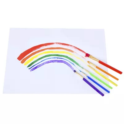 Regenbogen, Farbstifte, Papiermalerei, Pinsel, Kunstset