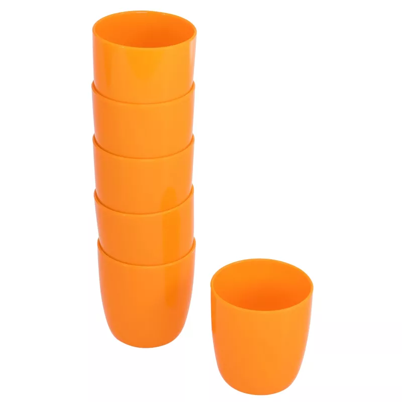 orange, Becher, stapelbar, Kunststoff, Satz5