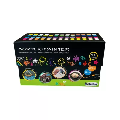 Acrylfarbe, Malwerkzeug, 52er Set, Farbenpalette, Künstlerbedarf