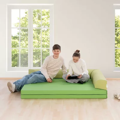 Sofa, Sofa-Bett, Matratze, Grün, Kinder