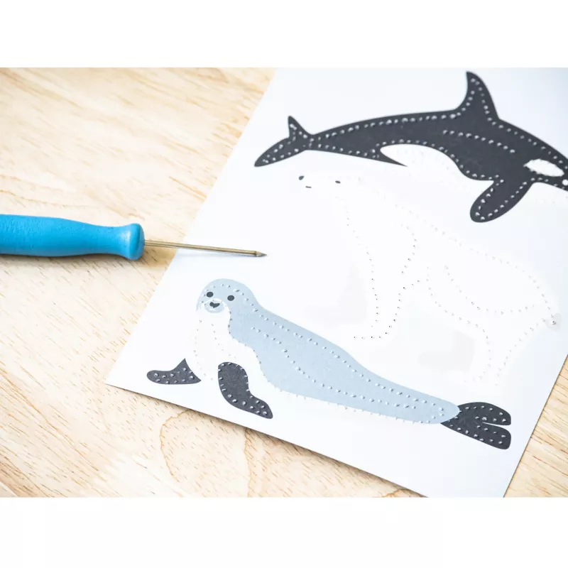 Schablonen, Stickers, Tiermotiv, Walskizzen, Schneidewerkzeug