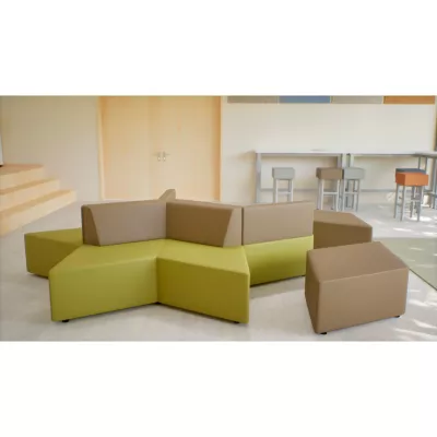 Modularesofa, Sesselgruppe, Grün, Beige, Möbelset